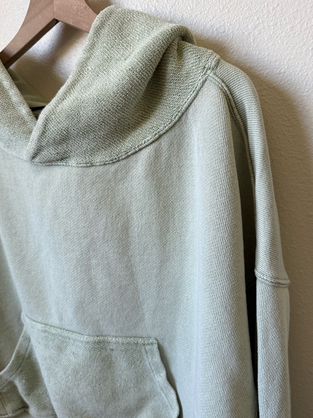 Free People Washed Sage Cropped Hooded Sweatshirt - Picture 2 of 7